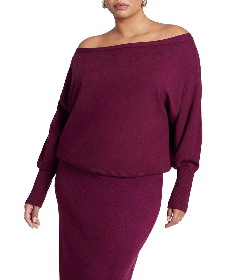 Eloquii Women's Plus Slouchy Sweater