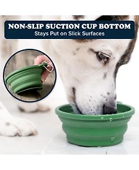 Slow-Feeder, Non-Skid, Bpa-Free Silicone Travel Dog Bowl