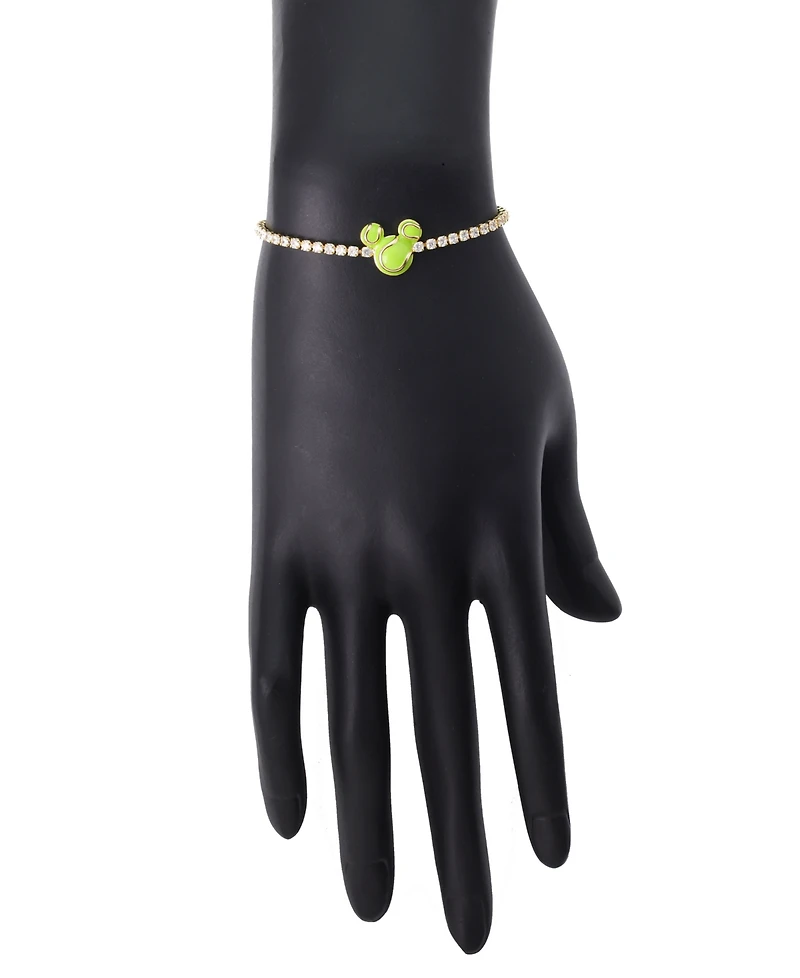 Disney Mickey Mouse Cubic Zirconia Ball Tennis Bolo Bracelet