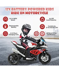 12V Licensed Bmw Kids Motorcycle Ride-On Toy for 37-96 Months Old Kids