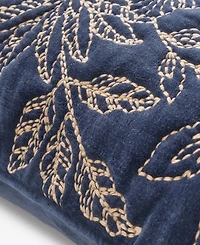 Charter Club Velvet Botanical Decorative Pillow, 18" x 18", Exclusively at Macy's