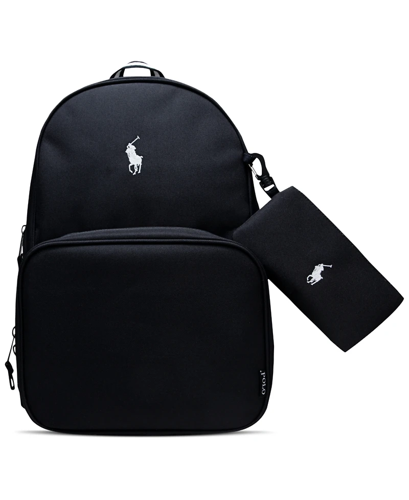 Polo Ralph Lauren Big Boys Backpack, Lunch Box and Pencil Case Combo Set, 3 Piece