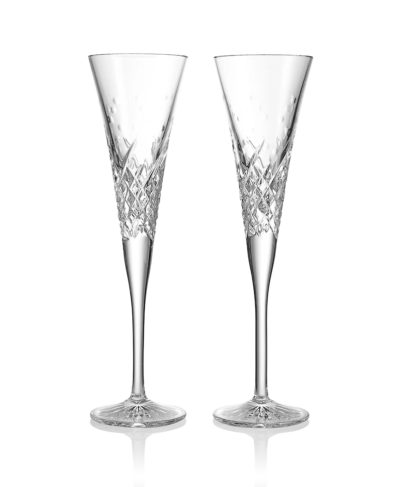 Waterford Wishes Happy Celebrations Toasting Flute 7oz, Set of 2