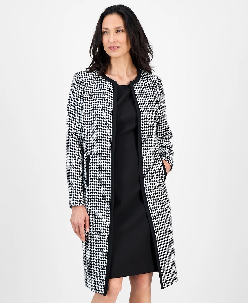 Le Suit Women's Houndstooth Topper Jacket & Sleeveless Dress