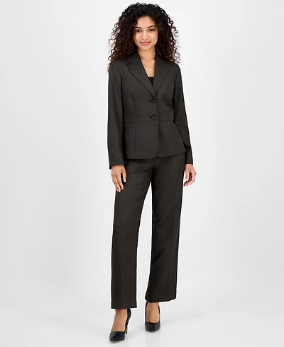 Le Suit Women's Notched Collar Wide-Leg Pantsuit