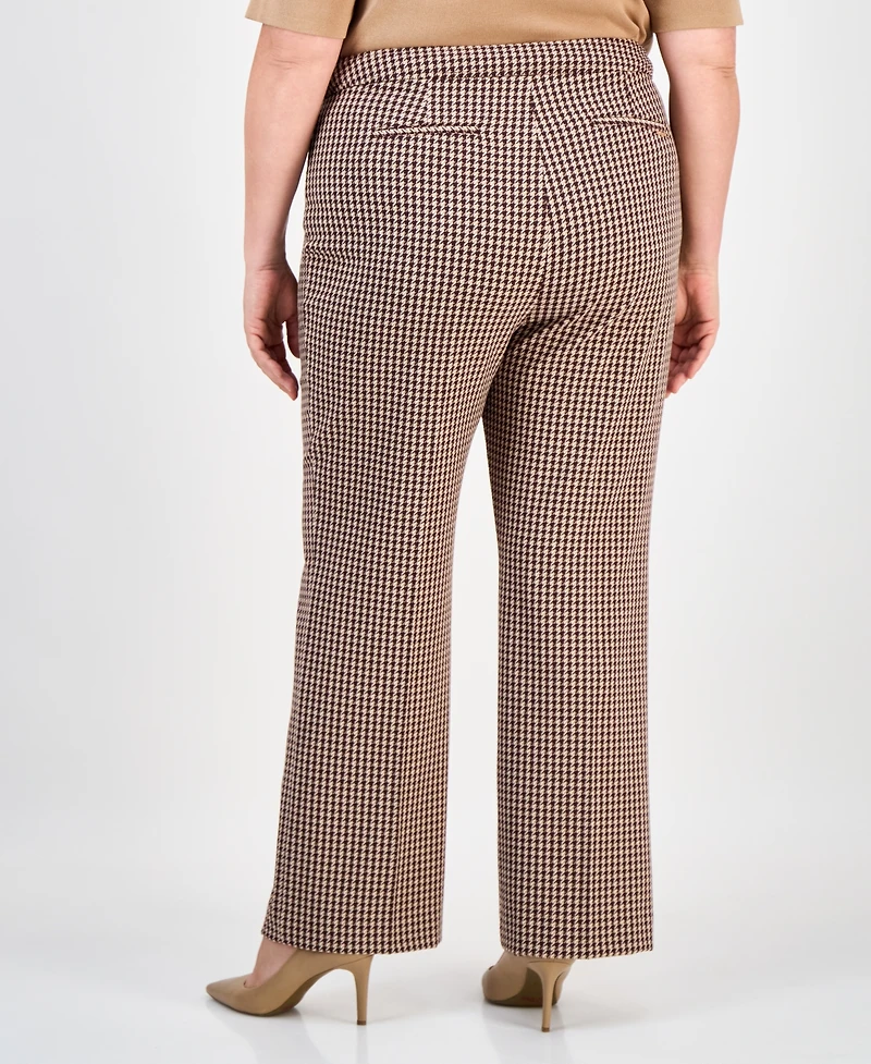 Anne Klein Plus Houndstooth Bootcut Pants