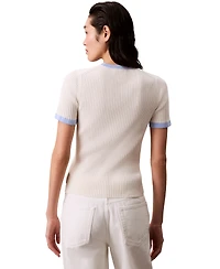 Calvin Klein Jeans Women's Crewneck Rib-Knit Cotton Top
