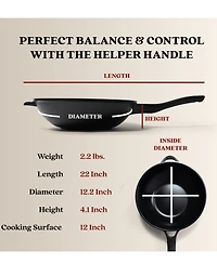 Alva Energy 12" Ceramic Nonstick Wok – Pfas-Free, Non-Toxic Cookware