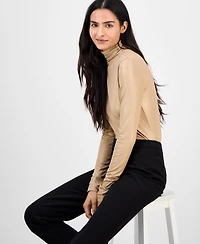 Anne Klein Women's Metallic Long-Sleeve Turtleneck