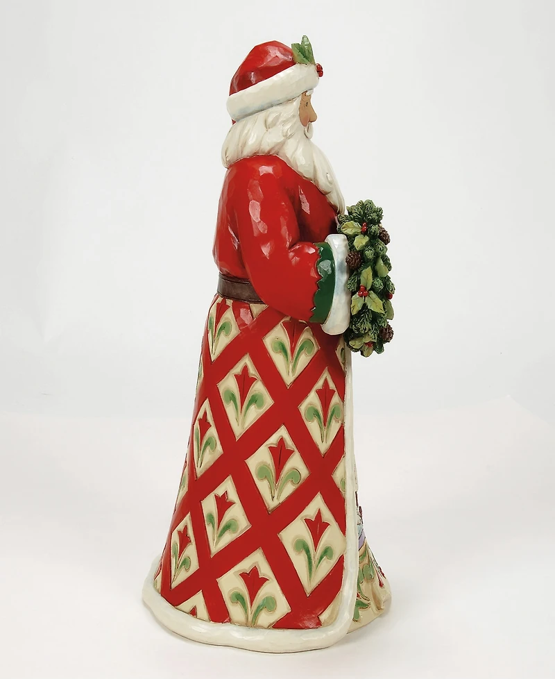 Jim Shore Christmas At The Lodge Santa with Wreath Figurine