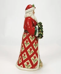Jim Shore Christmas At The Lodge Santa with Wreath Figurine