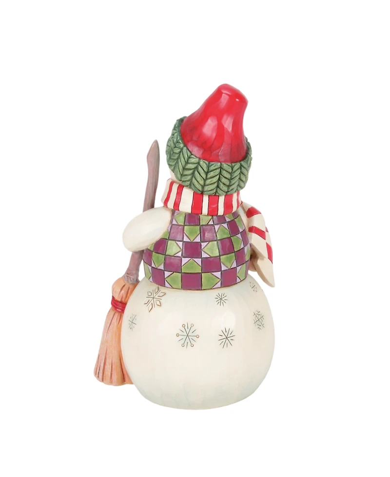 Jim Shore Snowman with Dog Peeking Figurine