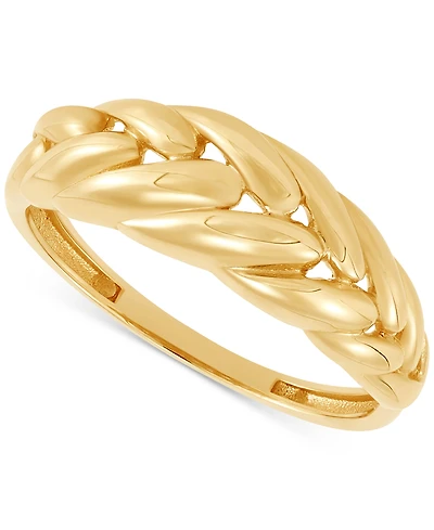 Polished Wheat Design Fashion Ring in 10k Gold