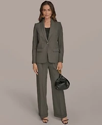 Donna Karan New York Womens One Button Jacket Charmeuse Wide Leg Pants