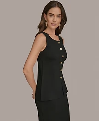 Donna Karan New York Women's Sleeveless Button-Front Sweater