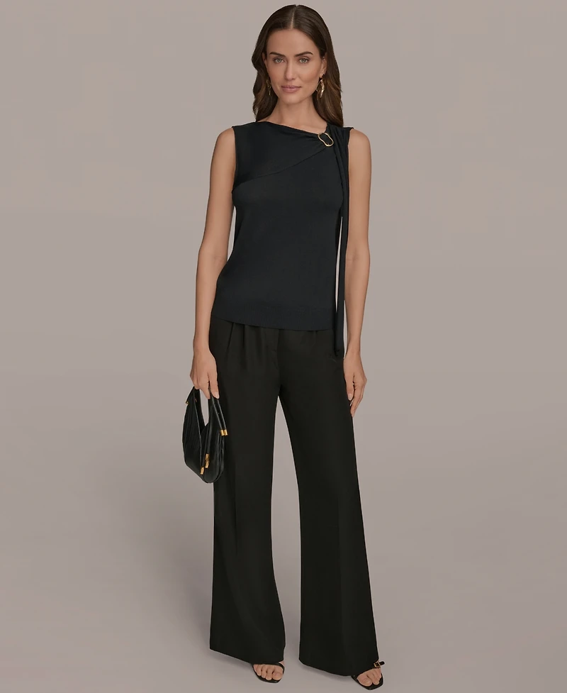 Donna Karan New York Women's Sleeveless Drape-Front Top