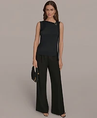 Donna Karan New York Women's Sleeveless Drape-Front Top