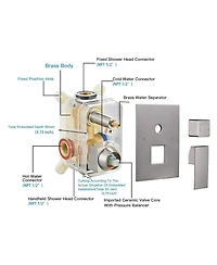 Greenspring -Spray Patterns With .5 Gpm in. Showerhead Wall Mounted Dual Shower Heads Valve Brushed Nickel