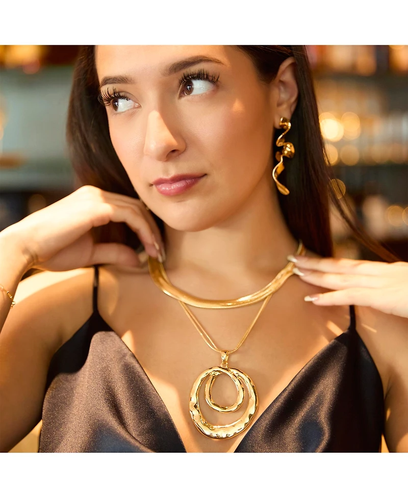 Bcbg Layered Spiral Pendant Necklace