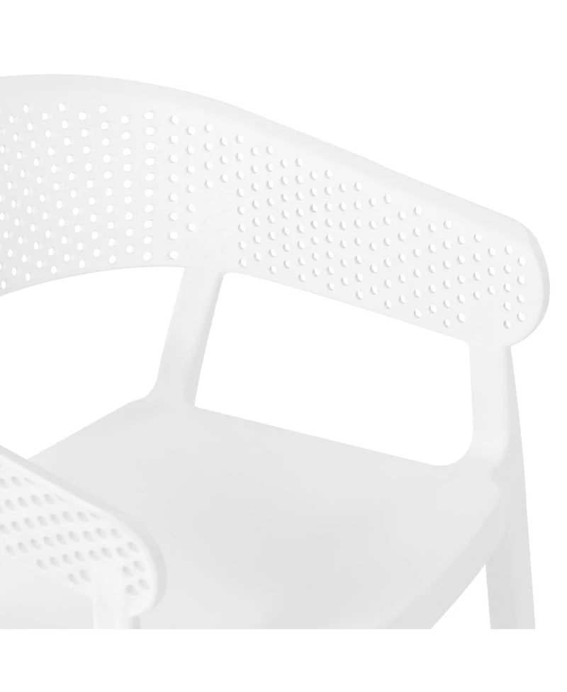 WestinTrends Outdoor Modern Stackable Plastic Resin Patio Dining Armchair (Set of 2