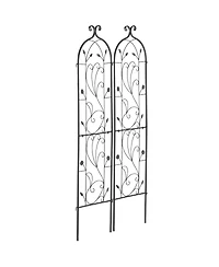 Slickblue 2 Pieces Rustproof Metal Garden Trellis for Strong Climbing Plant Support