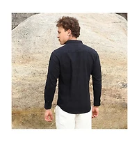 Campus Sutra Men's Midnight Black Hive-Checkered Shirt