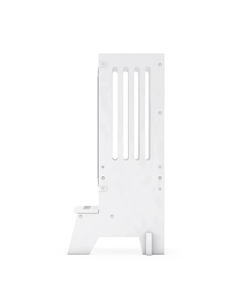 Guidecraft Jr. Contemporary Kitchen Helper Step-Up | Natural: Adjustable Wooden Montessori Toddler Tower, Kitchen and Bathroom Step Stool for Kids