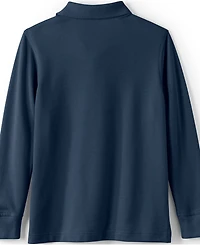 Lands' End School Uniform Kids Long Sleeve Mesh Polo Shirt
