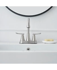 Greenspring 4 in. Centerset 2-Handle High-Arc Bathroom Faucet Brushed Nickel