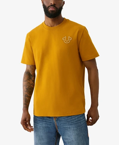 True Religion Men's Short Sleeve Vintage Puff Buddha T-Shirt