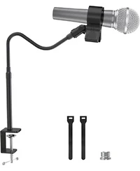 Zealsound 19 Inch Microphone Stand Flexible Gooseneck Clip Holder For Mics With 1.03 X22 X20132.59 X22 Outer Diameter 3 8 X22 X20135 8 X22 Adapter For Blue Yeti