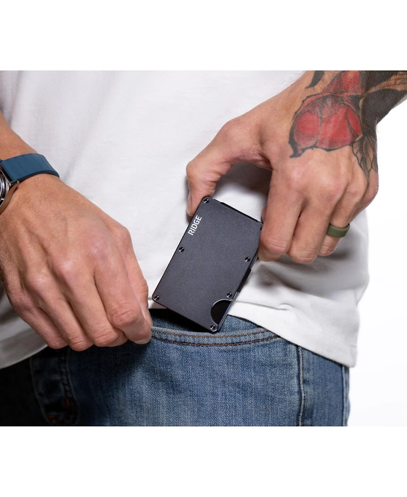 The Ridge Men's Ridge Wallet - Gunmetal - Money Clip