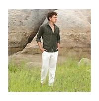 Campus Sutra Men's Fern Green Multitrack-Striped Shirt