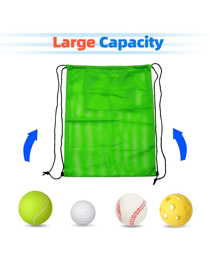 19"x15" Mesh Drawstring Backpack Bag for Sports Gym Gear, Backpacking, Camping Travel (Several Colors Available)