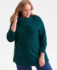 Style & Co Plus Size Envelope Neckline Tunic Sweater, Macy's Exclusive