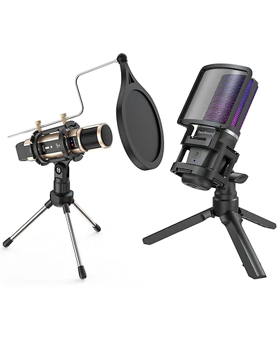 ZealSound Usb Condenser Microphone k08-2s-fba and A68 Pro Black
