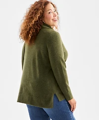 Style & Co Plus Johnny Collar Luxsoft Sweater, Macy's Exclusive