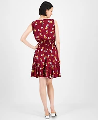 Tommy Hilfiger Women's Daisy-Print Smocked-Waist Dress