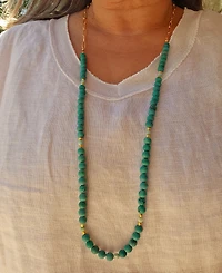 Minu Jewels Gold-Tone Turquoise & Amazonite 30" Statement Necklace