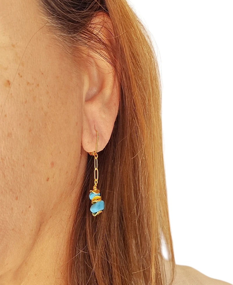 Minu Jewels Turquoise Linear Drop Earrings