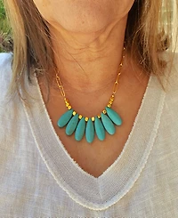 Minu Jewels Gold-Tone Turquoise Statement Necklace, 16" + 1" extender