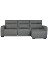 Miren -Pc. Fabric Chaise Sectional with 2 Power Headrest Recliners
