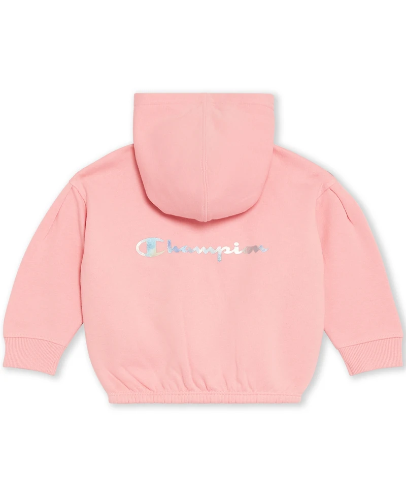 Champion Baby Girls 3-Piece Short Sleeve T-Shirt, Full Zip Hoodie and Joggers Set