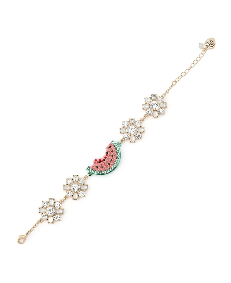 Betsey Johnson Faux Stone Backyard Cluster Link Bracelet