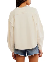 Free People Women's Total Eclipse Ribbed Dolman-Sleeve Tee