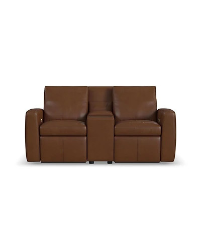 Flexsteel Aria 75" Sedona Leather Power Reclining Loveseat with Console