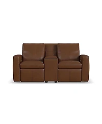 Flexsteel Aria 75" Sedona Leather Power Reclining Loveseat with Console