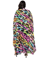 Buxom Couture Plus Size Buom Couture Animal Print Robe with Wrist Band