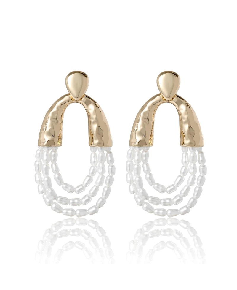 Bcbg Multi-Strand Beaded Loop Earrings