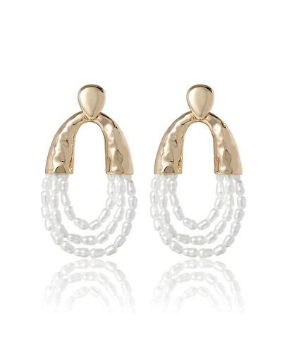 Bcbg Multi-Strand Beaded Loop Earrings